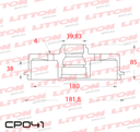 [CP041.0500] LITTON CAMPANA FRENO CHEVROLET - GM PRISMA 1.4 8V C/MAZA - CELTA 1.4 8V SUZUKI FUN 1.0 - 1.4 TRAS