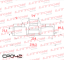 [CP042.0500] LITTON CAMPANA FRENO FORF RANGER 2.3 NAFTA TRAS
