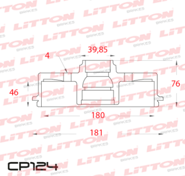 LITTON CAMPANA FRENO VOLKSWAGEN SAVEIRO 1.6 GOL 1.0 - 1.6 8V- TREND 1.6 C/MAZA VOYAGE 1.6 C/MAZA TRAS