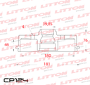 [CP124.0500] LITTON CAMPANA FRENO VW SAVEIRO 1.6 GOL 1.0 - 1.6 8V VOYAGE 1.6 C/MAZA