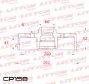 [CP158.0500] LITTON CAMPANA FRENO CHEVROLET SONIC 1.6 16V COBALT 1.8 - 1.3