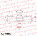 [CP159.0500] LITTON CAMPANA FRENO RENAULT DUSTER 1.6 - 2.0 16v C/MAZA- OROCH - CAPTUR 1.6 - 2.0 TRAS