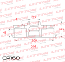 [CP160.0500] LITTON CAMPANA FRENO TOYOTA ETIOS 1.3 1.5 TRAS