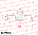 [CP163.0500] LITTON CAMPANA FRENO CHEVROLET SPIN0 12/ TRAS