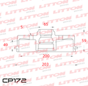 [CP172.0500] LITTON CAMPANA FRENO VOLKSWAGEN FOX 04/ SURAN 06/ TRAS