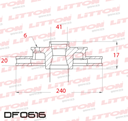[DF0616.0500] LITTON DISCO FRENO CHEVROLET - GM CORSA 1.0 1.4 NUEVO MONTANA DIESEL 1.7 DEL