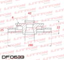 [DF0633.0500] LITTON DISCO FRENO CHEVROLET - GM MERIVA 1.8 16V DEL