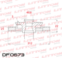 [DF0673.0500] LITTON DISCO FRENO VOLKSWAGEN GOLF 1.4 2.0 TSI VII- 1.6 MPI PASSAT 1.9 TDI VI-VII - CC 2.0 Scirocco 1.4 TSI TIGUAN 2.0 16V TDI TSI VENTO 2.0 TSI FSI AUDI A3 2.0 16V FSI DEL