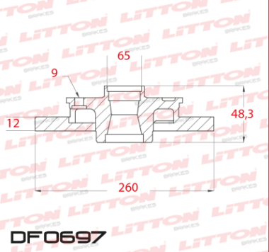 LITTON DISCO FRENO VOLKSWAGEN CADDY - GOLF - JETTA VENTO 2.5 20v- 1.9 2.0 Tdi D/ AUDI A3 TRAS