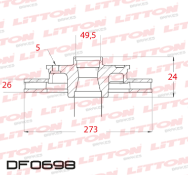 LITTON DISCO FRENO TOYOTA COROLLA 1.8i 16V DEL