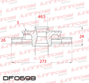 [DF0698.0500] LITTON DISCO FRENO TOYOTA COROLLA 1.8i 16V DEL
