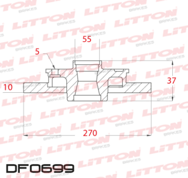 LITTON DISCO FRENO TOYOTA COROLLA 1.8i 16V TRAS