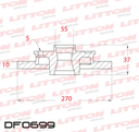 [DF0699.0500] LITTON DISCO FRENO TOYOTA COROLLA 1.8i 16V TRAS