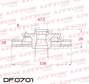 LITTON DISCO FRENO TOYOTA HILUX 2.8 TDI NUEVA AT ME 15-22  LAND CRUISER PRADO DEL