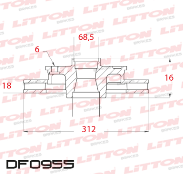 LITTON DISCO FRENO TOYOTA LAND CRUISER 150 - LAND CRUISER 2.7 - HILUX 2.8 TDI NUEVA TRAS