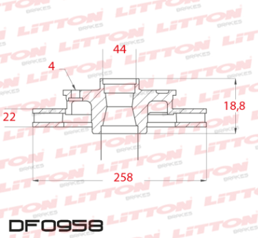 LITTON DISCO FRENO RENAULT CLIO IV 0.9 - 1.2 - 1.5 - KANGOO 1.2 -1.5 - 1.6 - SANDERO 1.6 8V 16V- STEPWAY- LOGAN 1.0 - 1.6 8v 16v DEL