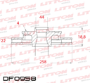 [DF0958.0500] LITTON DISCO FRENO RENAULT CLIO IV 0.9 - 1.2 - 1.5 - KANGOO 1.2 -1.5 - 1.6 - SANDERO 1.6 8V 16V- STEPWAY- LOGAN 1.0 - 1.6 8v 16v DEL