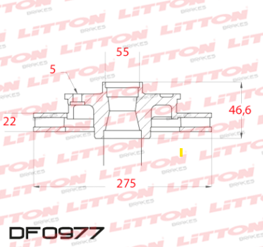 LITTON DISCO FRENO TOYOTA COROLLA 09/11 1.8i 16V - 2.4 16V DEL (FREMAX 2884)