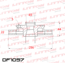 [DF1057.0500] LITTON DISCO FRENO  VOLKSWAGEN POLO 1.0 1.6 MSI - VIRTUS 1.6 MSI 18/ DEL