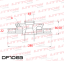 [DF1083.0500] LITTON DISCO FRENO VOLKSWAGEN GOL 13 SAVEIRO 14 VOYAGE 13 DEL