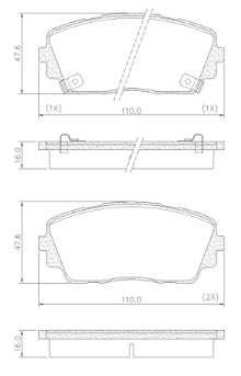 FRASLE PASTILLA  EJE DELANT. KIA PICANTO 1.0 MT / 1.2 16V OEM: 58101-1YA10/ G6A40