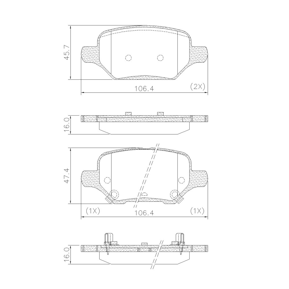 FRASLE PASTILLA  EJE TRAS. CHEVROLET TRACKER 1.8 16V 17/22 