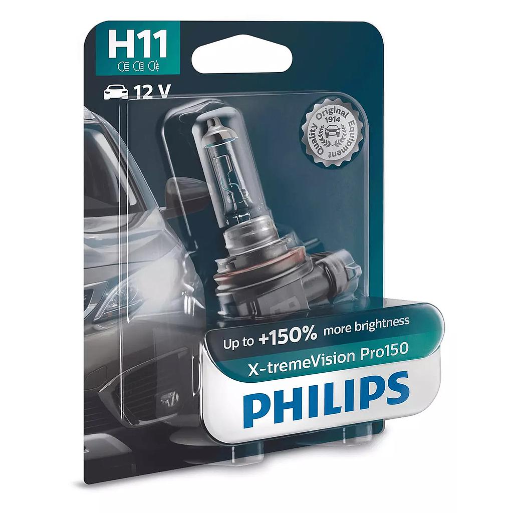 PHILIPS LAMPARA H11 12V 55W PGJ19-2 X-TREME VISION PRO 150% HONDA CITY SEDAN DX 1.5 FLEX 16V /FIT DX 1.4 FLEX 16V 5P NISSAN MARCH SV 1.6 16V