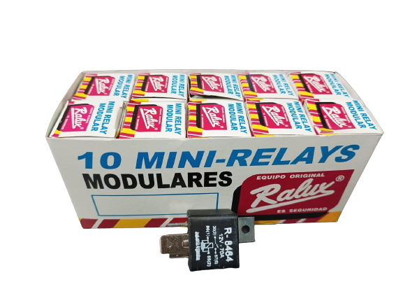 CAJA DE 10 UNIDADES RALUX RELAY MULTIFUNCION 4T 12V 70A PALA