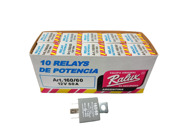 **CAJA DE 10 UNIDADES** RALUX RELAY CONCENTRICO IODO 5T 12V 160/60A