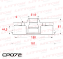[CP076.0500] LITTON CAMPANA FRENO FORD RANGER 4x2 Rod 10" TRAS