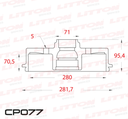 [CP077.0500] LITTON CAMPANA FRENO FORD RANGER 4x2 - 4x4 TRAS
