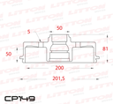 [CP149.0500] LITTON CAMPANA FRENO VW FOX 07/ C/MAZA