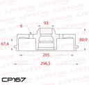 [CP167.0500] LITTON CAMPANA FRENO FORD RANGER 4x2 - 4x4 12/ TRAS