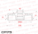 [CP175.0500] LITTON CAMPANA FRENO CITROEN C3 12/ PEUGEOT 207 06/ TRAS