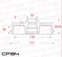 [CP184.0500] LITTON CAMPANA FRENO RENAULT KWID 1.0 17> TRAS