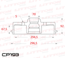[CP193.0500] LITTON CAMPANA FRENO FIAT TORO 2.0 16v 17/ TRAS