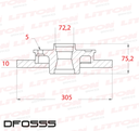 [DF0555.0500] LITTON DISCO FRENO JEEP CHEROKEE - GRAND CHEROKEE TRAS