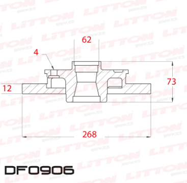 LITTON DISCO FRENO CITROEN C4 BERLINGO PEUGEOT 3008 / 308SW / 5008 PARTNER TRAS
