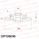 [DF0906.0500] LITTON DISCO FRENO CITROEN C4 BERLINGO PEUGEOT 3008 / 308SW / 5008 PARTNER TRAS