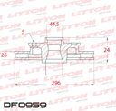 [DF0959.0500] LITTON DISCO FRENO RENAULT KOLEOS 08/ NISSAN XTRAIL 07/ DEL