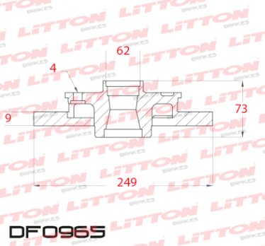 LITTON DISCO FRENO CITROEN C4 LOUNGE 1.6 13> SIN RULEMAN PEUGEOT 308 1.6 16V 1.6 Hdi- 2.0 16V C/MAZA P-408 1.6 Hdi- 2.0 16v 13> TRAS