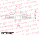[DF0971.0500] LITTON DISCO FRENO FORD MONDEO 07/ VOLVO S60 S80 V60 12/ DEL