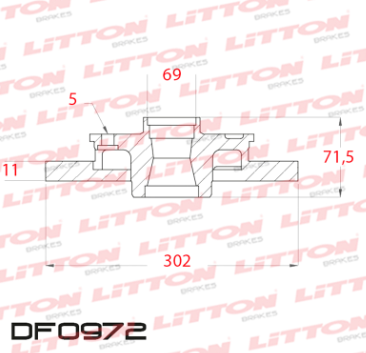 LITTON DISCO FRENO HYUNDAI SANTA FE 10/ KIA SORENTO 11/ TRAS