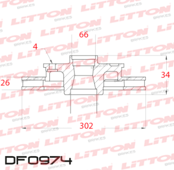 LITTON DISCO FRENO CITROEN C4 LOUNGE C4 - PEUGEOT 208 12/ 308 10/ DEL