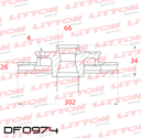 [DF0974.0500] LITTON DISCO FRENO CITROEN C4 LOUNGE C4 - PEUGEOT 208 12/ 308 10/ DEL