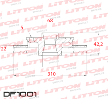 LITTON DISCO FRENO VOLKSWAGEN GOLF V 10/ PASSAT TRAS