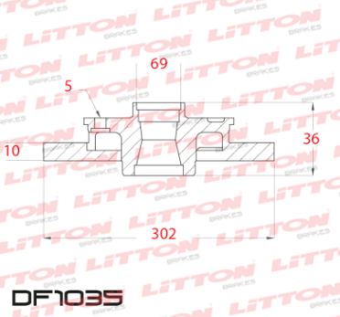 LITTON DISCO FRENO CITROEN C4 AIRCROSS - PEUGEOT 4008 15/ TRAS