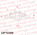 [DF1035.0500] LITTON DISCO FRENO CITROEN C4 AIRCROSS - PEUGEOT 4008 15/ TRAS