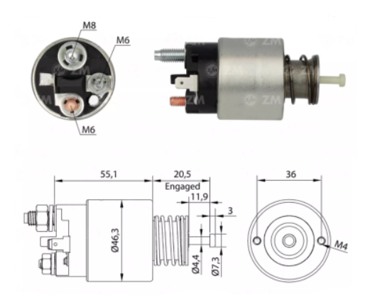 ZM SOLENOIDE CHEVROLET AVEO 1.2 SPARK 1.0 - 1.2