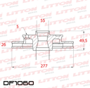 [DF1060.0500] LITTON DISCO FRENO TOYOTA COROLLA 1.8 2.0 16v 14/18 DEL